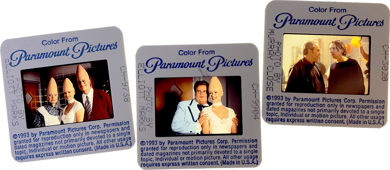 CONEHEADS slides; courtesy of Paramount Pictures, credit to Murray Close